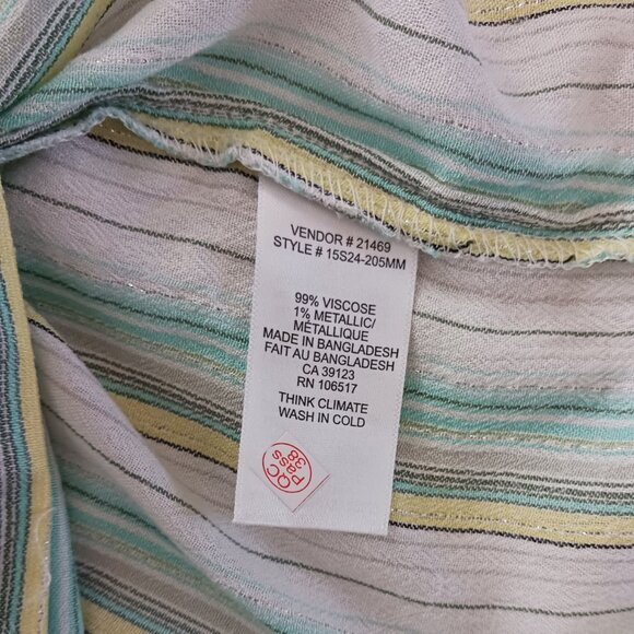 NWT Northern Reflections Womens White Size Large Short Sleeve Blouse Striped - Picture 6 of 8